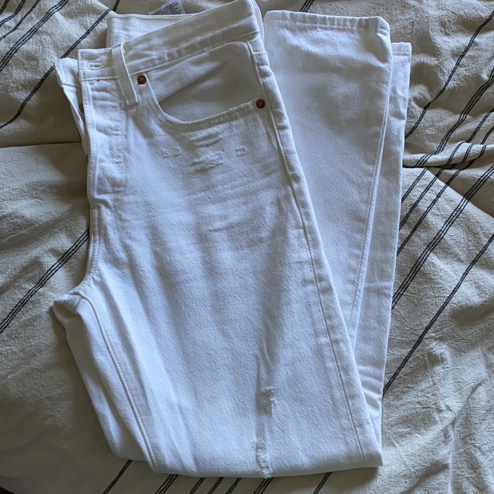 Levi's 501 Skinny Jeans Distressed White